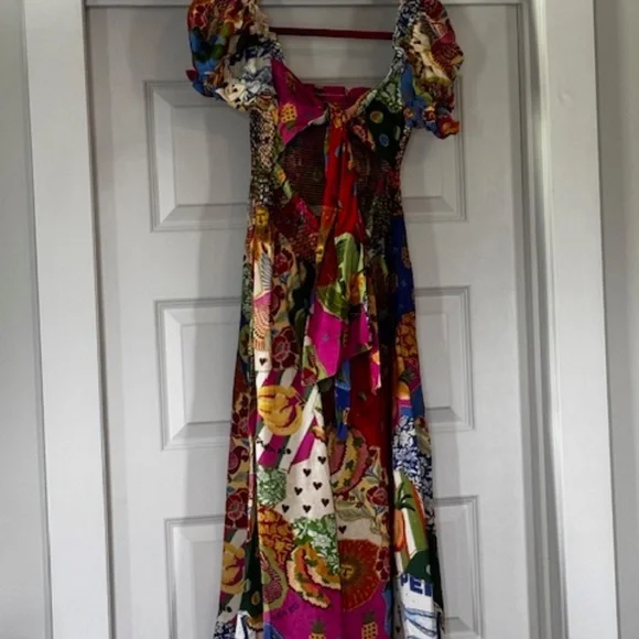Farm Rio Sunny Mix Midi-dress Size M - Picture 4 of 5